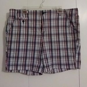 Red wht blue checkered shorts